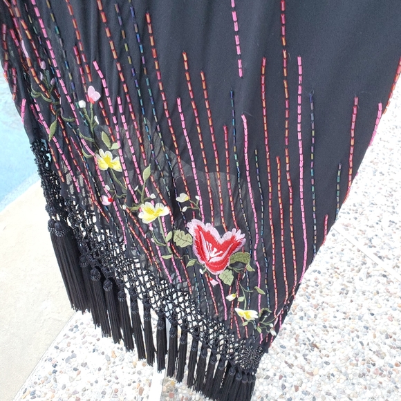 NWOT Cache embroidered beaded floral dress 2 - Picture 6 of 12